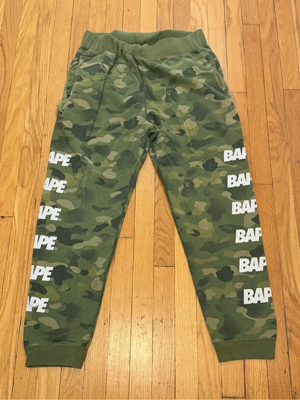 Bape Green Camo Logo Joggers